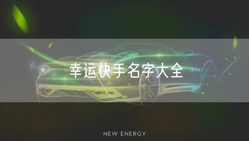 幸运快手名字大全