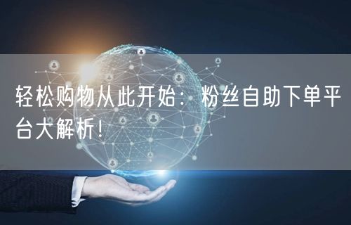 轻松购物从此开始：粉丝自助下单平台大解析