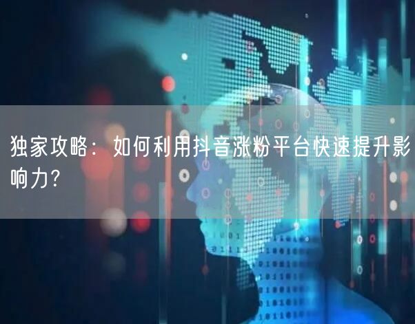 独家攻略：如何利用抖音涨粉平台快速提升影响力？