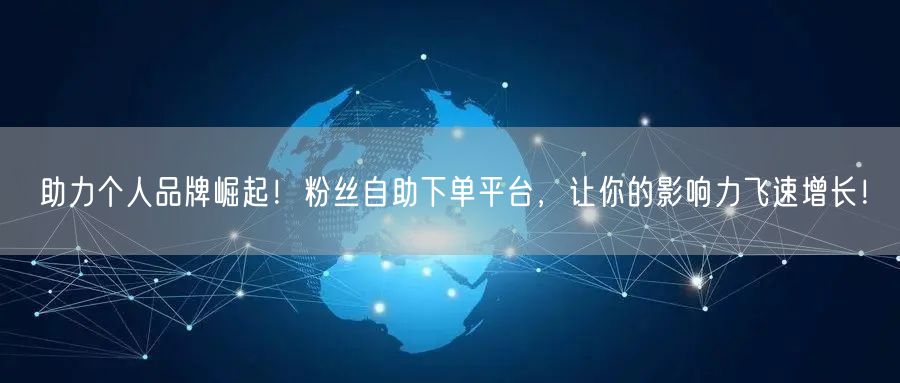 助力个人品牌崛起！粉丝自助下单平台，让你的影响力飞速增长！
