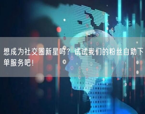 想成为社交圈新星吗？试试我们的粉丝自助下单服务吧！