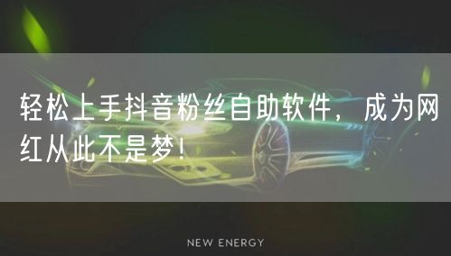 轻松上手抖音粉丝自助软件，成为网红从此不是梦！