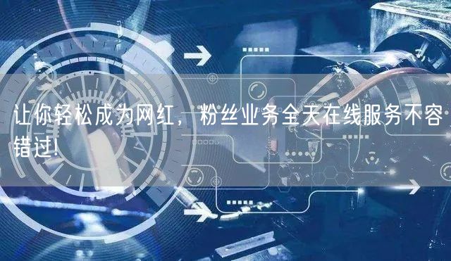 让你轻松成为网红，粉丝业务全天在线服务不容错过!