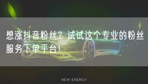 想涨抖音粉丝？试试这个专业的粉丝服务下单平台！
