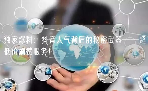 独家爆料：抖音人气背后的秘密武器——超低价刷赞服务！