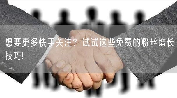 想要更多快手关注？试试这些免费的粉丝增长技巧!