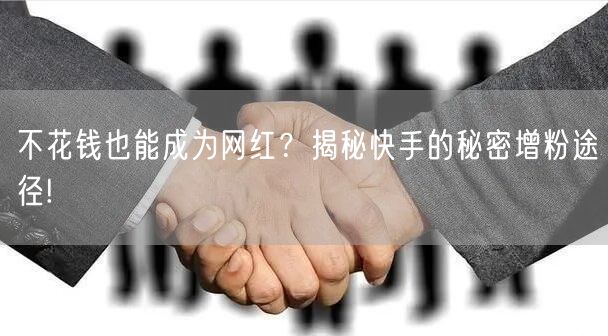 不花钱也能成为网红？揭秘快手的秘密增粉途径!