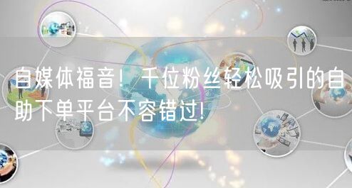 自媒体福音！千位粉丝轻松吸引的自助下单平台不容错过!