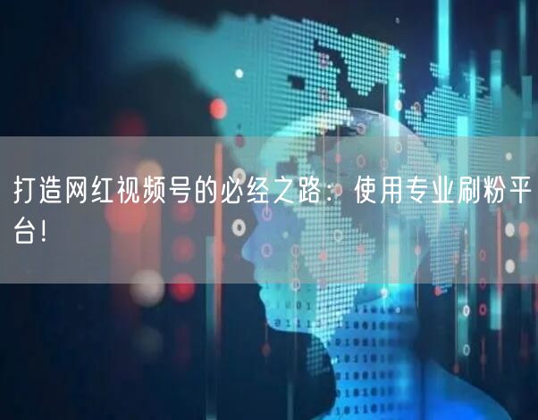 打造网红视频号的必经之路：使用专业刷粉平台！