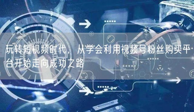 玩转短视频时代，从学会利用视频号粉丝购买平台开始走向成功之路