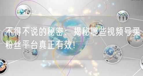 不得不说的秘密：揭秘哪些视频号买粉丝平台真正有效！