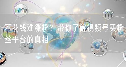 不花钱难涨粉？带你了解视频号买粉丝平台的真相