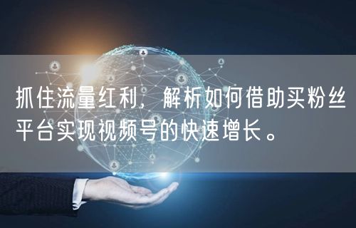 抓住流量红利，解析如何借助买粉丝平台实现视频号的快速增长。