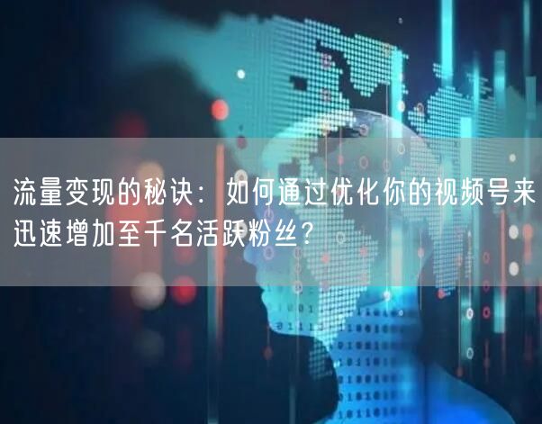 流量变现的秘诀：如何通过优化你的视频号来