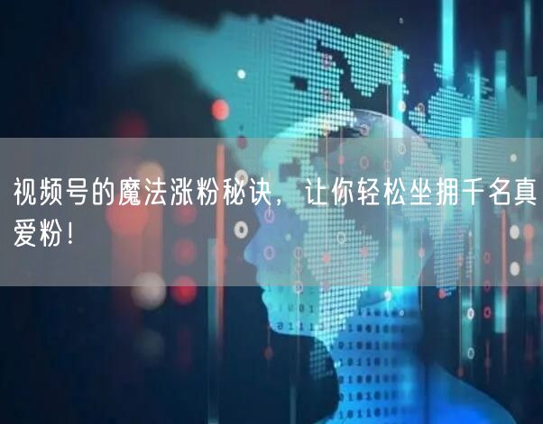 视频号的魔法涨粉秘诀，让你轻松坐拥千名真爱粉！