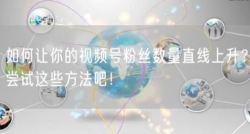 如何让你的视频号粉丝数量直线上升？尝试这些方法吧！